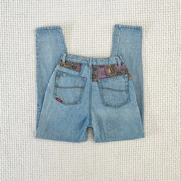 VINTAGE 90’s Jordache Rare High Waisted Patchwork Jeans - Picture 4 of 8